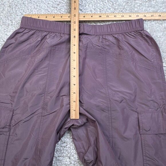 Fabletics Parachute Cargo Jogger Pants Plum Cactus Shine Large NEW - Picture 9 of 11